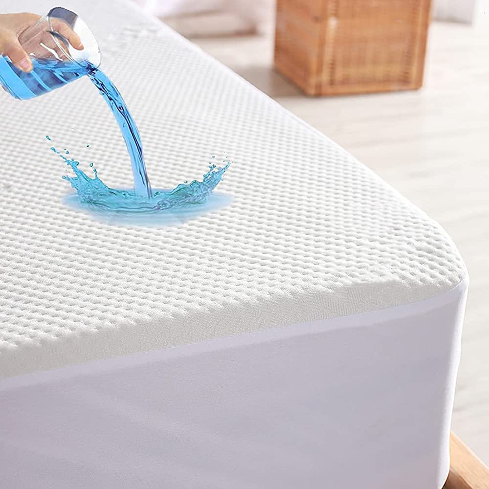 Waterproof Mattress Protector： Ultra Soft Breathable 3D Air Bamboo Material Bed Mattress Pad Pr... | Amazon (US)