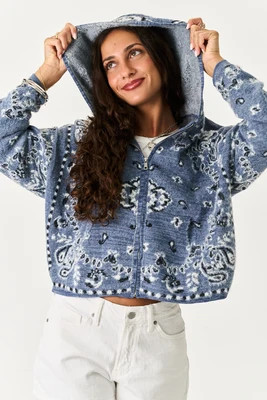 Paisley Days Zip Up | Grey Bandit
