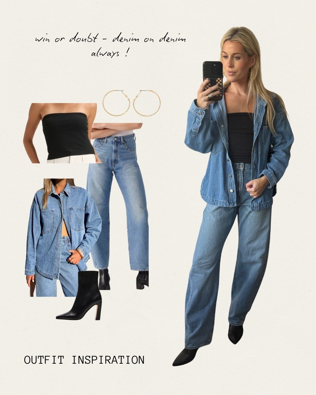 DENIM ON DENIM 👖

It will always be my go to when I don’t know what to wear! 🤪 

Everything is TTS 
If you like your jackets more oversized- size up! 

#LTKgrwm #LTKmomlife #LTKootd