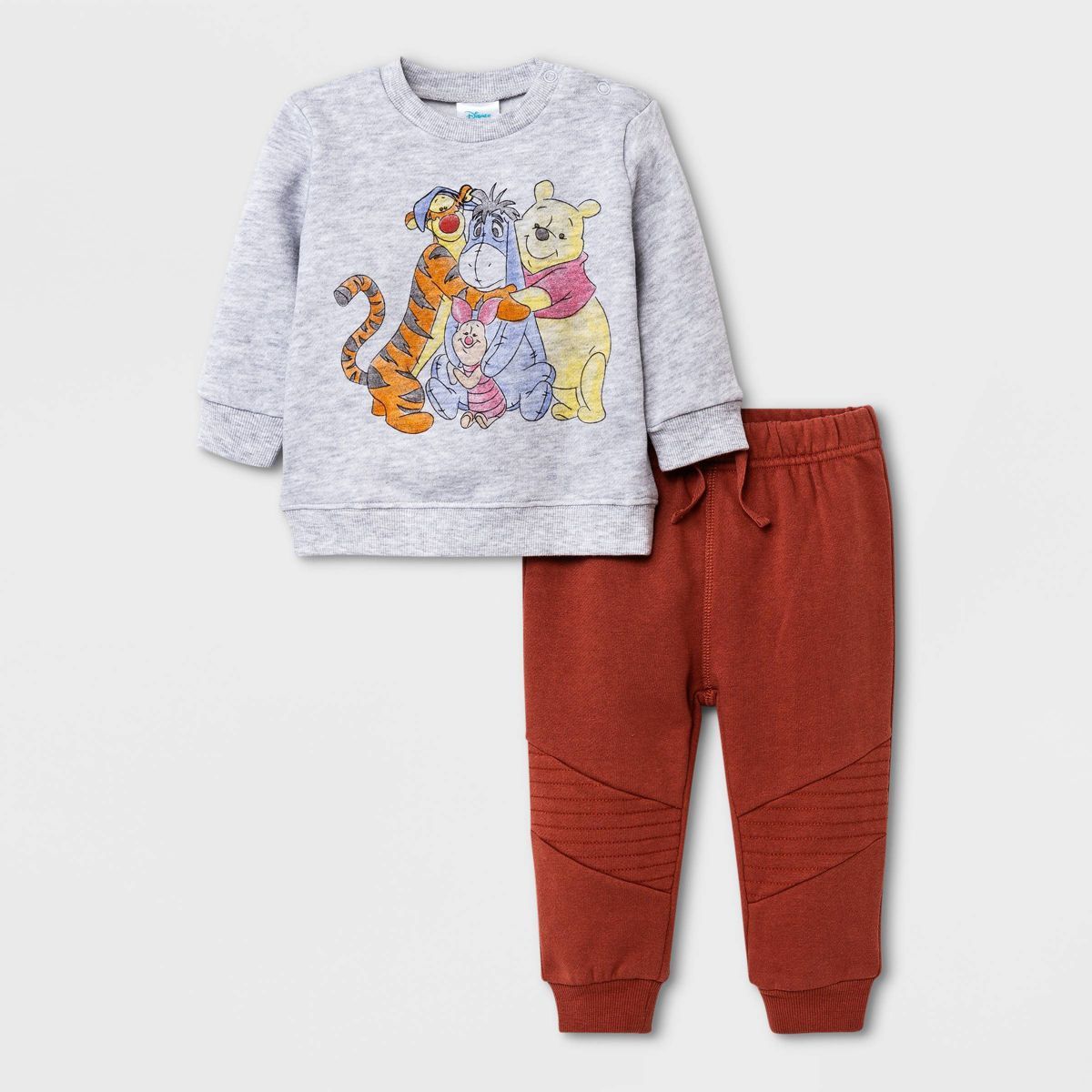 Baby Boys' Disney Winnie the Pooh Top and Bottom Set - Gray | Target