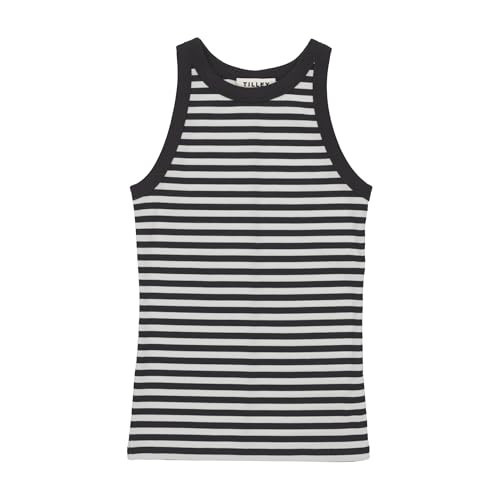 Tilley High Neck Rib Tank, Navy/White Stripe, Large | Amazon (US)