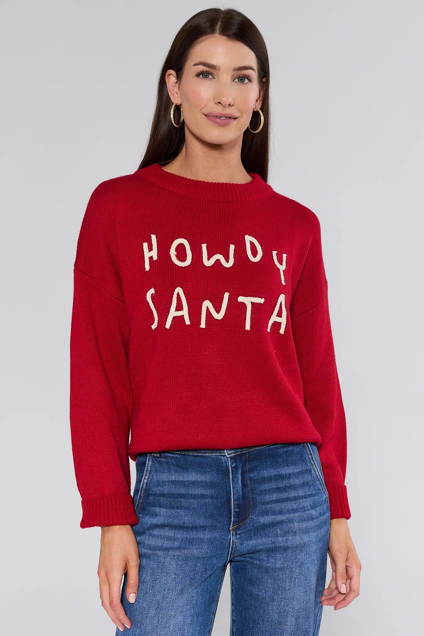 Howdy Santa Red Knit Sweater | Avara
