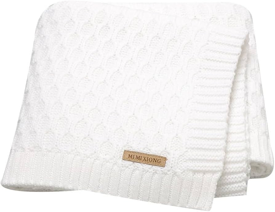 Baby Blanket Boy Girl Knit Soft Swaddle Receiving Blankets for Newborn Nursery Infant Crib Stroll... | Amazon (US)