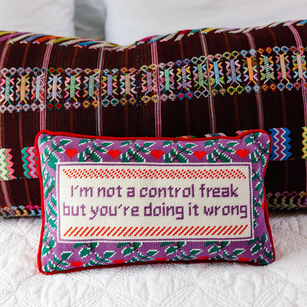 Furbish Studio - Control Freak Needlepoint Pillow | Furbish Studio