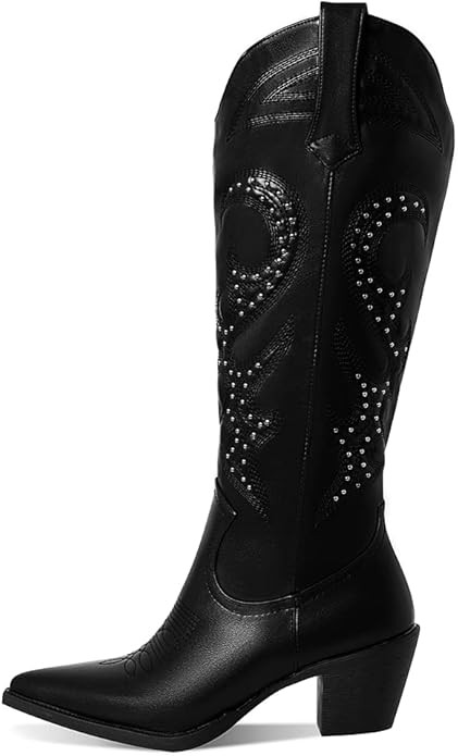 MeiLuSi Women's Cowgirl Boots for Women Embroidered Knee High Cowboy Boots Fashion Pull on Tall W... | Amazon (US)