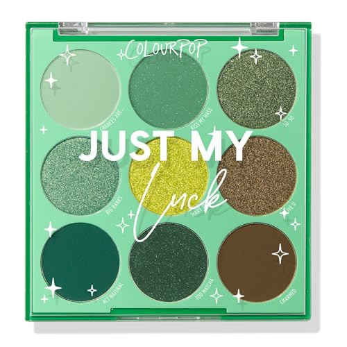 ColourPop Just My Luck Green Eyeshadow Palette - Green & Neutral Eyeshadow Palette with Matte & Metallic Finishes - High-Pigment Eye Makeup with a Long-Wearing Formula (0.3 oz) | Amazon (US)
