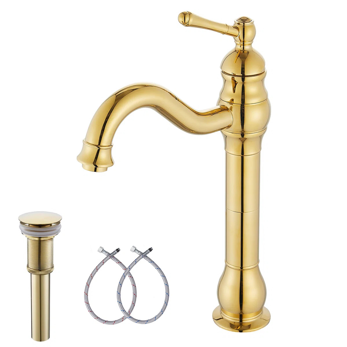 Vessel Sink Faucet Single-handle Bathroom Faucet with Drain Assembly 9315H-Gold | Wayfair North America