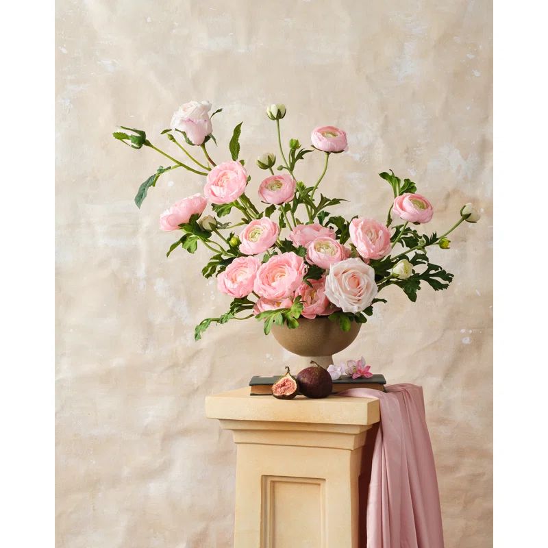 26 Pieces 15" Silk Ranunculus Stems, Bushes, and Sprays Arrangement | Wayfair North America