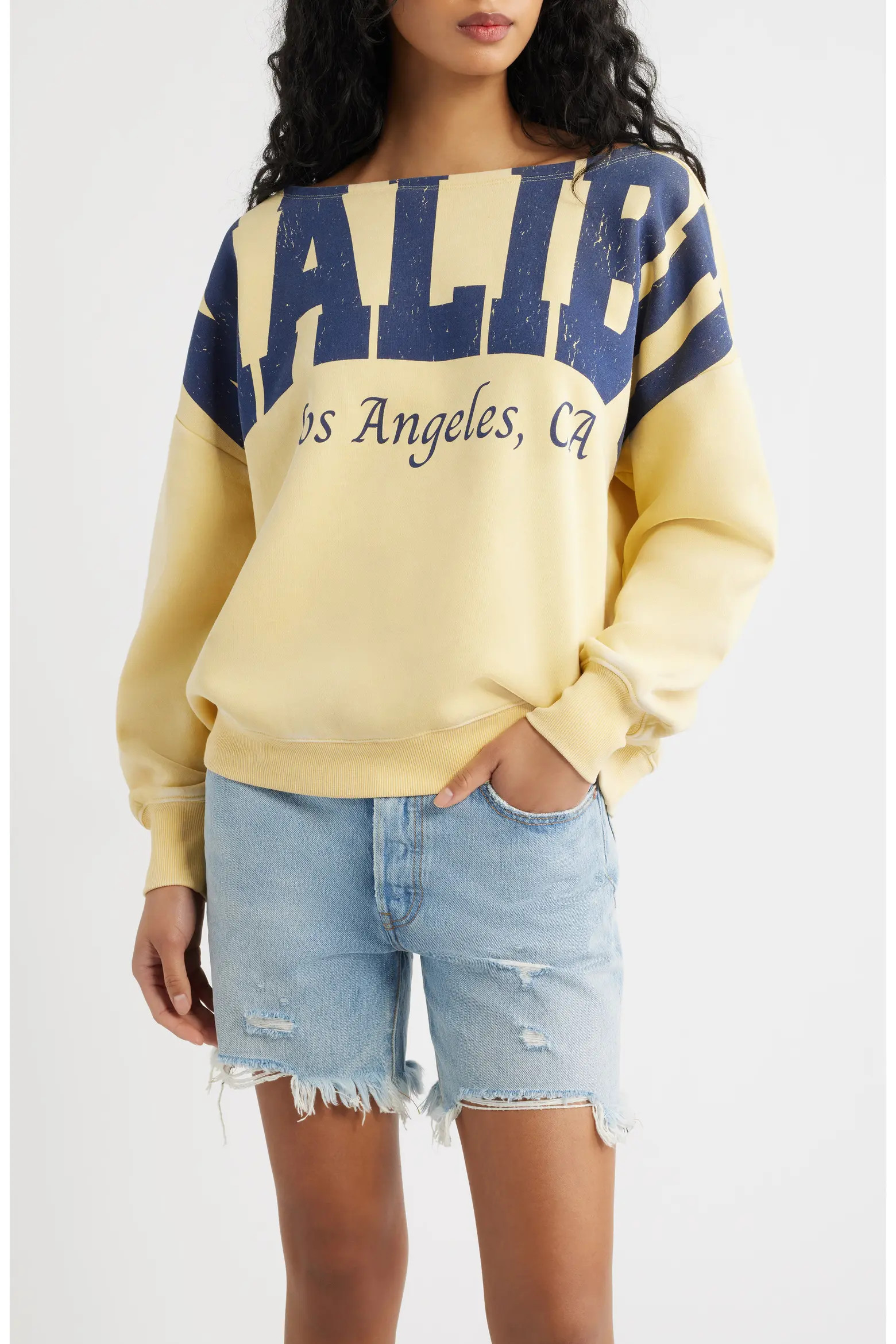 Malibu Off the Shoulder Graphic Sweatshirt (Women) | Nordstrom | Nordstrom
