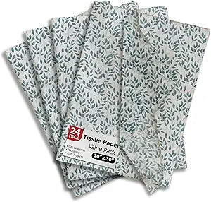 Teardrop Leaves Printed Tissue Paper - Tissue Paper for Gift Bags - Gift Bag Wrapping Paper - Gif... | Amazon (US)