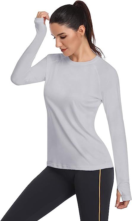 HISKYWIN Women's UPF 50+ Sun Protection Long/Short Sleeve Outdoor T-Shirt Athletic Top Rashguards | Amazon (US)