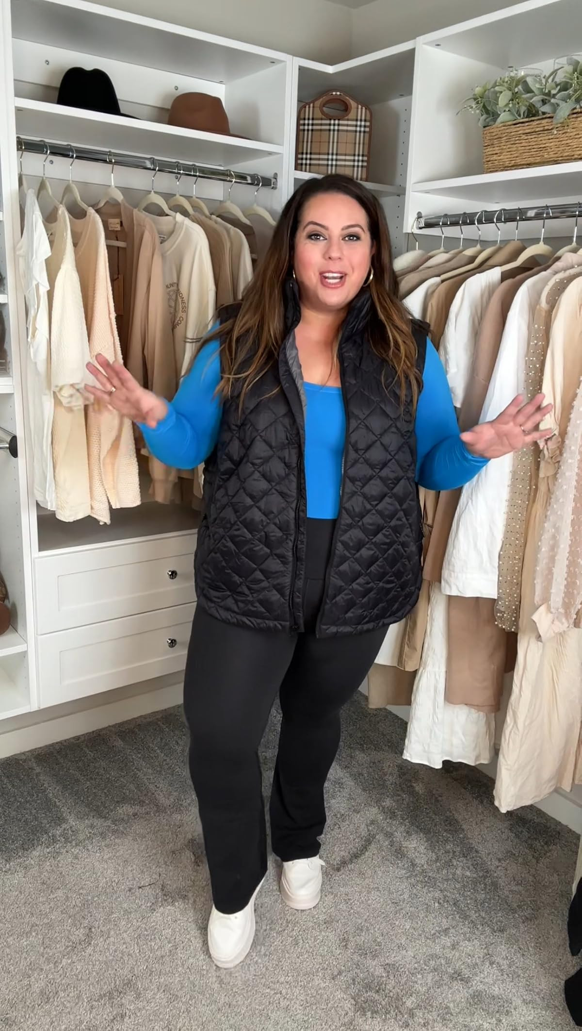 these double lined long sleeve tops are perfect if you want a smoothing look that layers without adding bulk to your casual winter outfits even in plus size! true to size! wearing xxl top, 2x vest and leggings 

 #LTKFindsUnder50 #LTKPlusSize