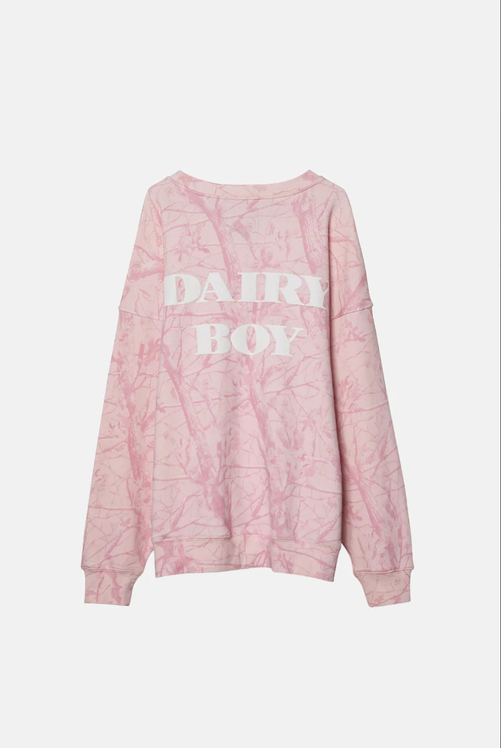 Bubblegum Camo Crewneck - White Puff | Dairy Boy