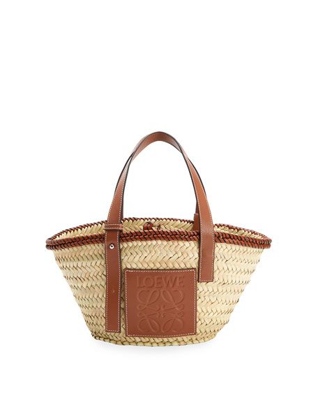 Loewe x Paula's Ibiza Woven Palm Leaf Basket Tote Bag | Neiman Marcus