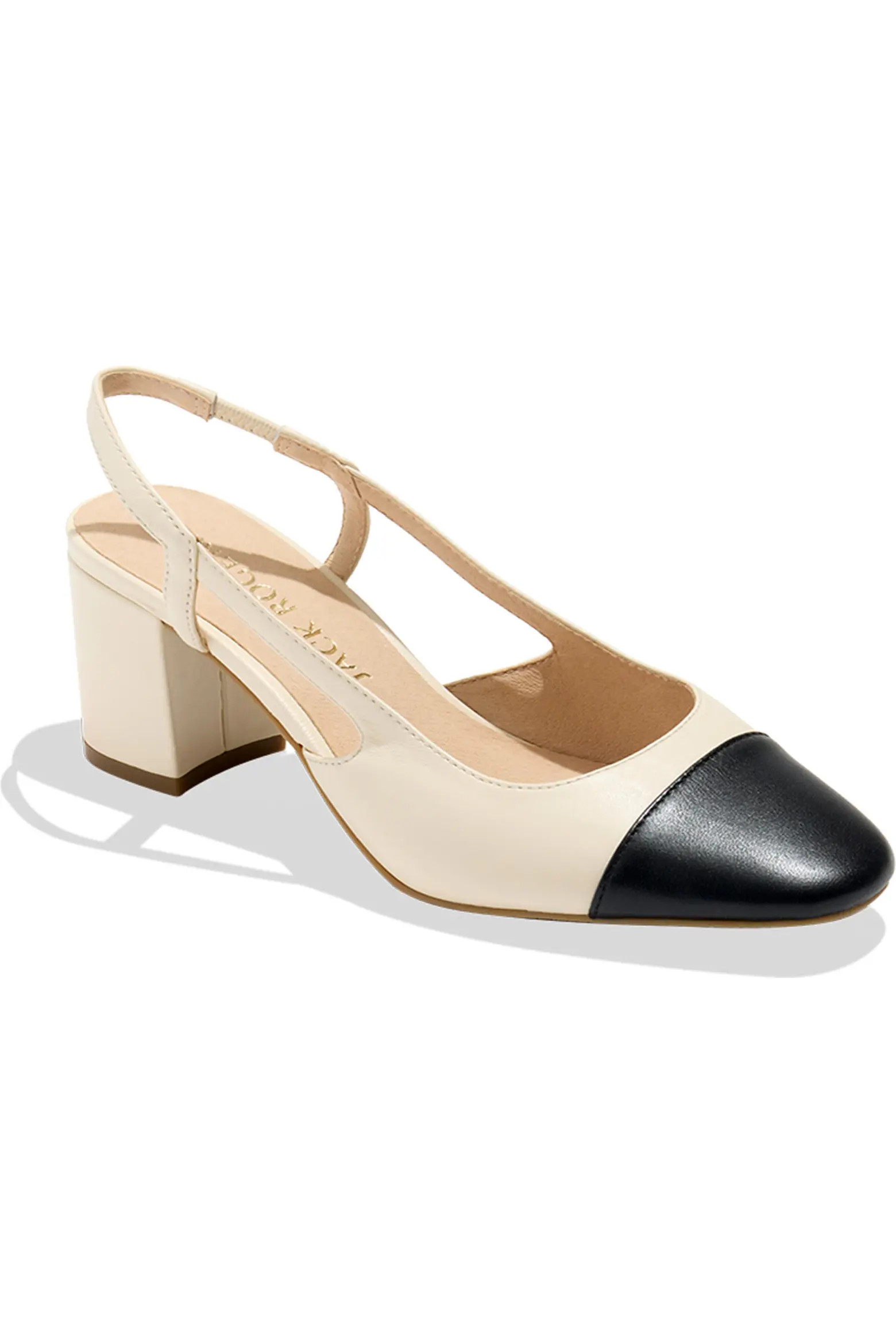 Jack Rogers Summer Cap Toe Slingback Sandal in Beige/Black at Nordstrom Rack, Size 10 | Nordstrom Rack