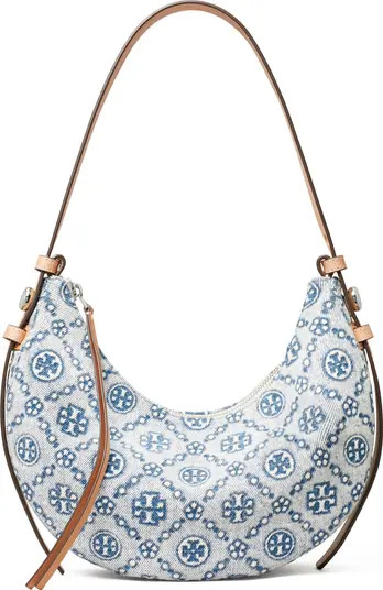 Tory Burch Romy Denim Half Moon Shoulder Bag | Nordstrom | Nordstrom