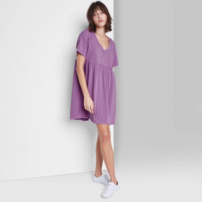 Women's Short Sleeve Babydoll Sweatshirt Dress - Wild Fable™ | Target