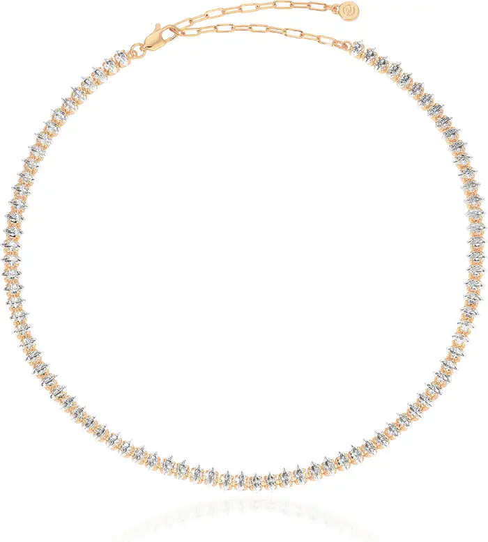 Dainty Marquise Cubic Zirconia Tennis Necklace | Nordstrom