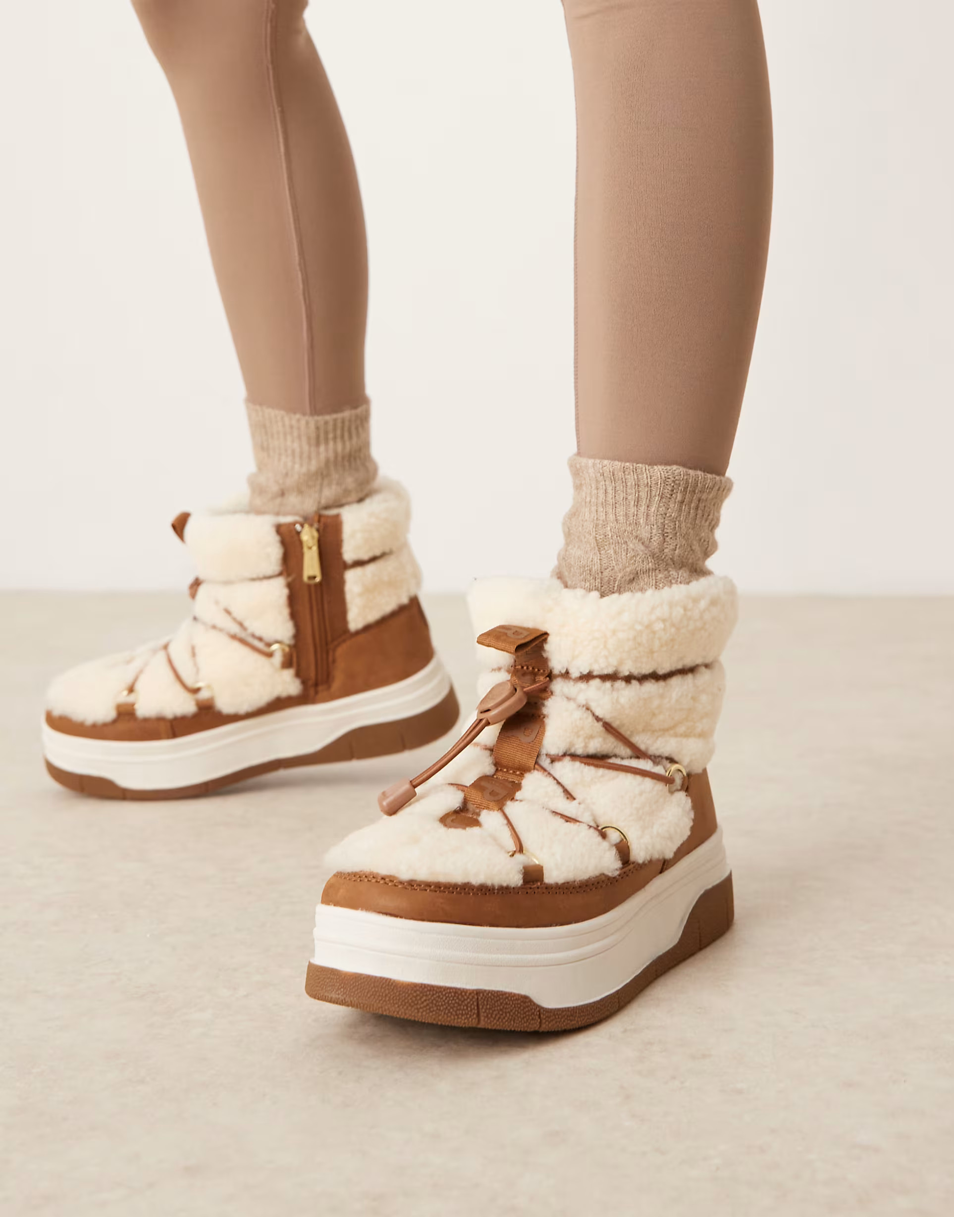Pajar Janie Low snow boot in beige | ASOS (Global)