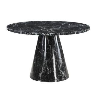 Acme Furniture Hollis Engineering Stone Finish Wood 48 IN. Pedestal Dining Table Seats 4 DN02155 ... | The Home Depot
