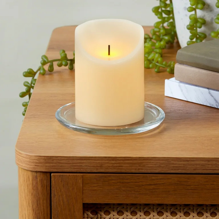 Mainstays Unscented Flameless LED Pillar Candle, Ivory, 3 x 4 in | Walmart (US)