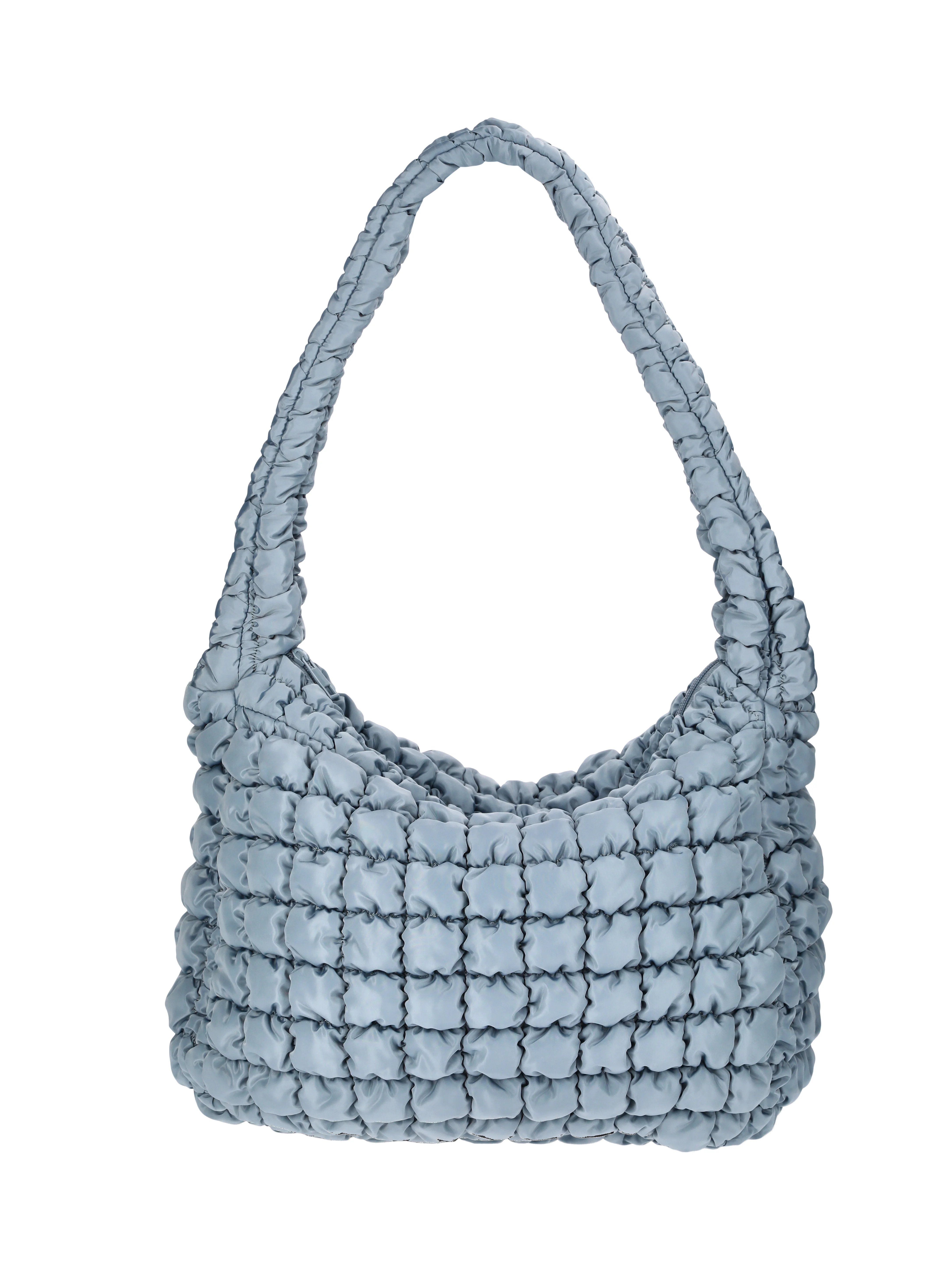 No Boundaries Women's Oversized Quilted Hobo Bag, Platinum | Walmart (US)