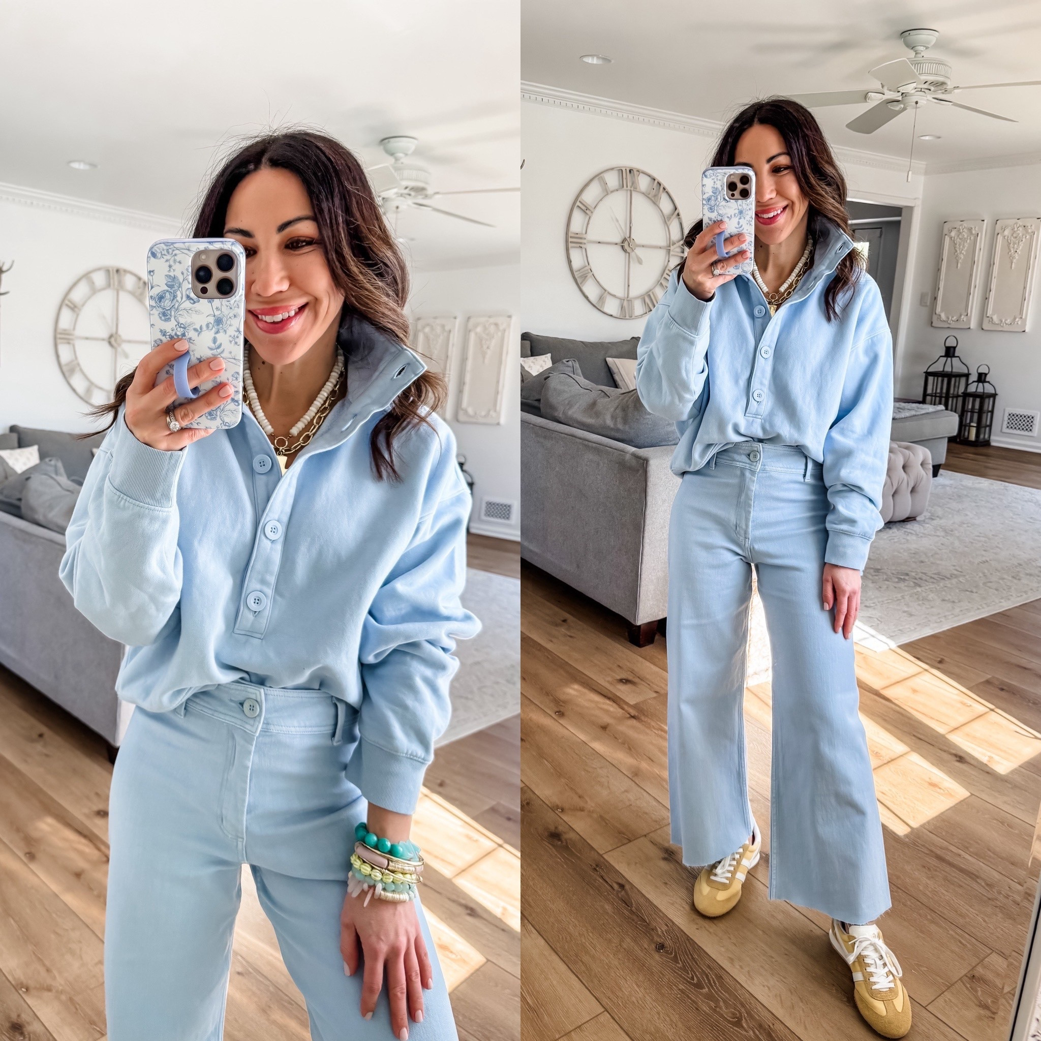 Jewelry code HOUSEOFLEO20. Small Henley sweatshirt. Pants Xs/s. Sneakers TTS.

#LTKPetite #LTKSaleAlert #LTKOver40