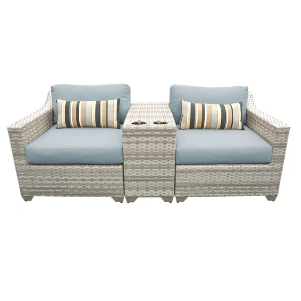 Falmouth 3 Piece Rattan Seating Group with Cushions | Wayfair North America