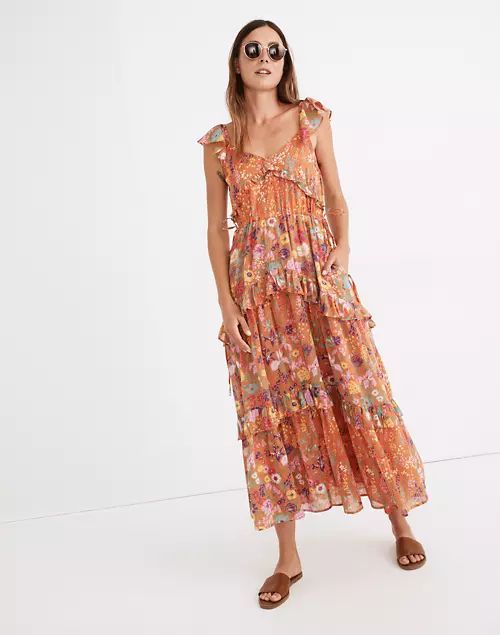 Banjanan Erin Tiered Midi Dress in Dawn Chorus | Madewell