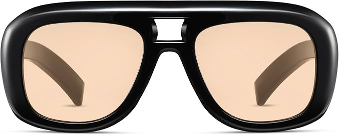 Trendy Oversized Aviator Sunglasses for Women Men Retro Thick Square Frame Sun Glasses UV400 Prot... | Amazon (US)