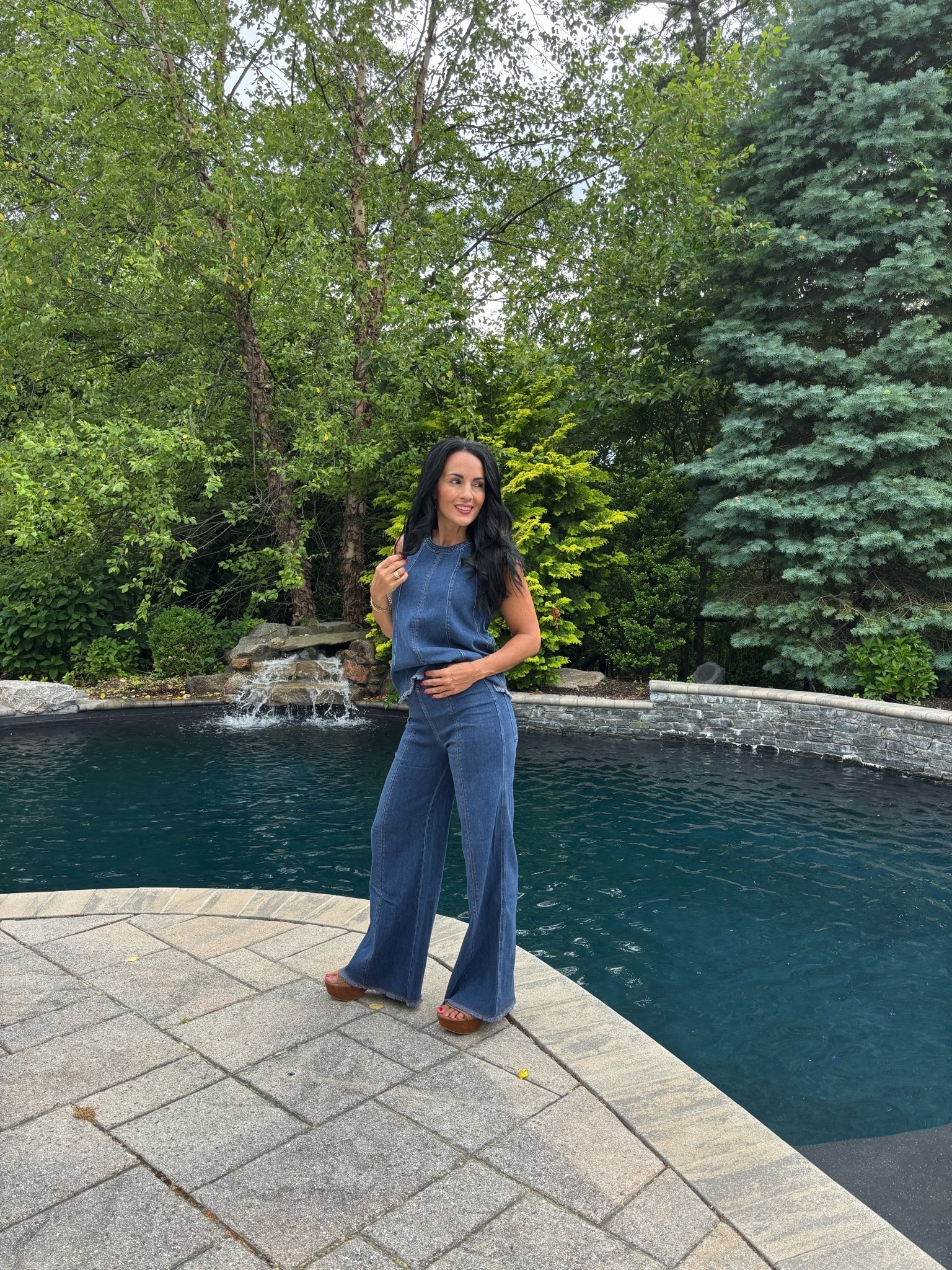 Fringe denim set 
Flared leg jeans 
So soft 
@Lysse

#LTKootd #LTKOver40 #LTKSeasonal