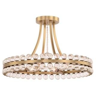 Crystorama Clover 18 in 4-Light Aged Brass Flush Mount | The Home Depot
