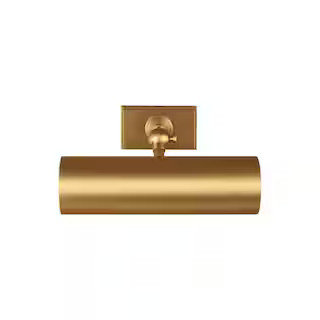 Generation Lighting Kenyon 10 in. W x 2.5 in. H 1-Light Burnished Brass Picture Light CW1181BBS -... | The Home Depot