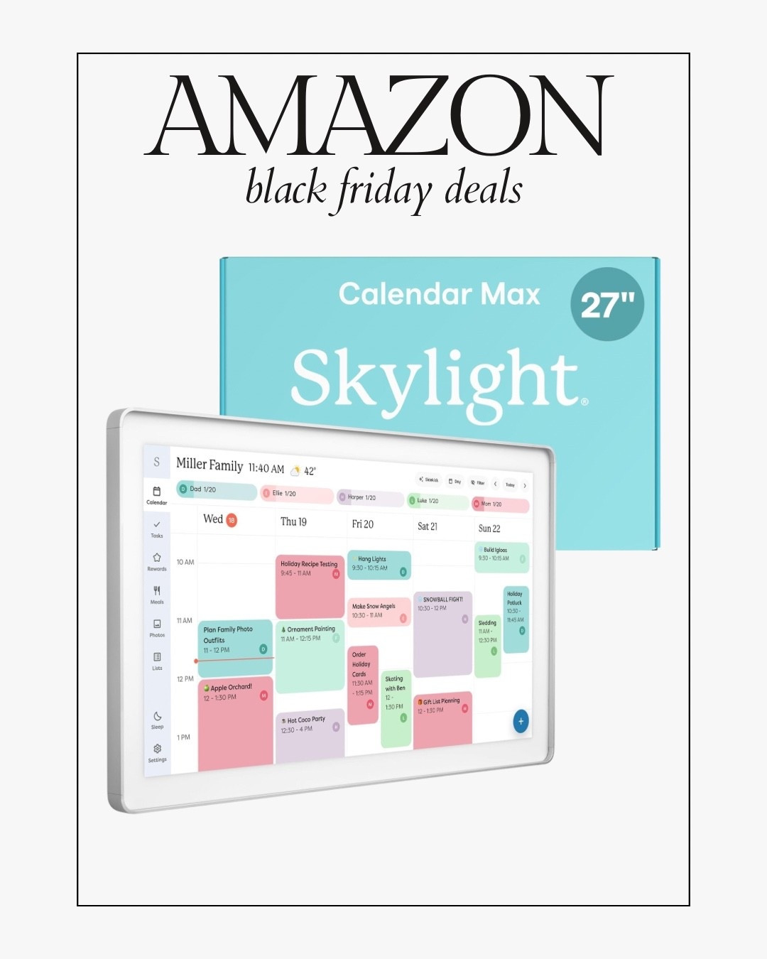Skylight calendar is on my wish list! Hoping Santa delivers😆 this would be the perfect gift idea for any busy family!

Gift ideas for her, Amazon gift ideas for her, Amazon gift ideas

#LTKSaleAlert #LTKGiftGuide #LTKCyberWeek