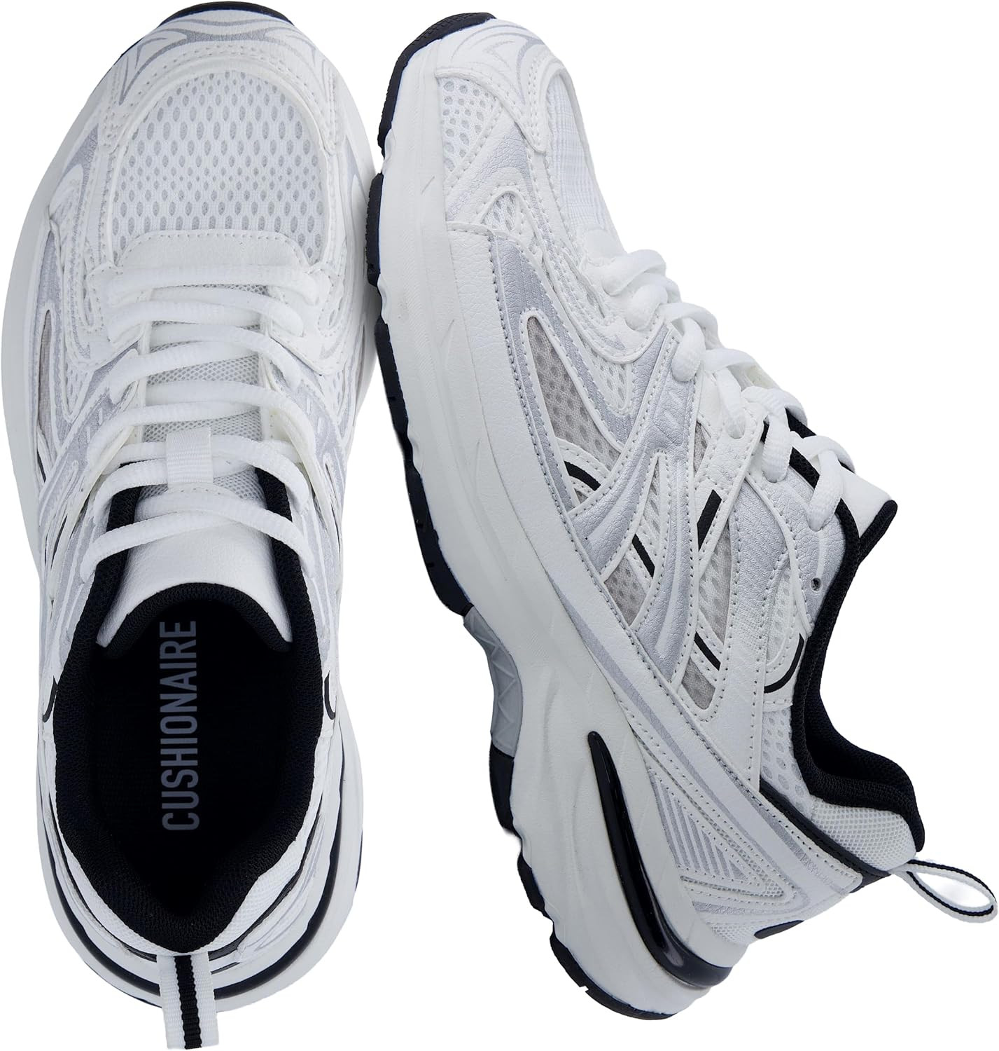 CUSHIONAIRE Sonic Casual Womens Walking Sneakers, Comfortable Lace-Up Chunky Tennis Shoes for Women with Memory Foam | Amazon (US)