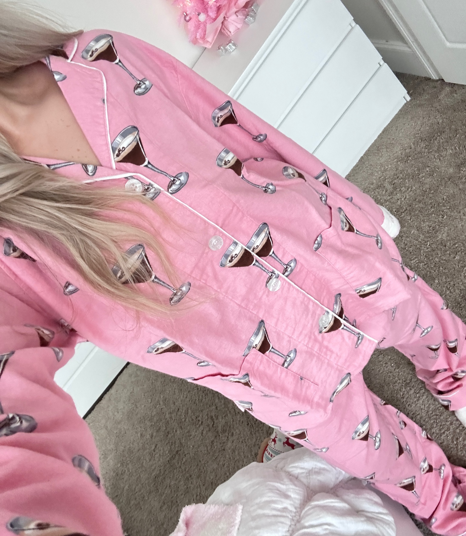 restocked BARELY & almost sold out again!! only size L + XS available (on amazon & Nordstrom) • Espresso martini pajama set I’m wearing size L🍸🎀☕️ 

#LTKfindsunder100 #LTKstyletip #LTKSeasonal #LTKSpringSale #LTKU #LTKVideo #LTKbeauty #LTKhome #LTKGiftGuide #LTKsalealert