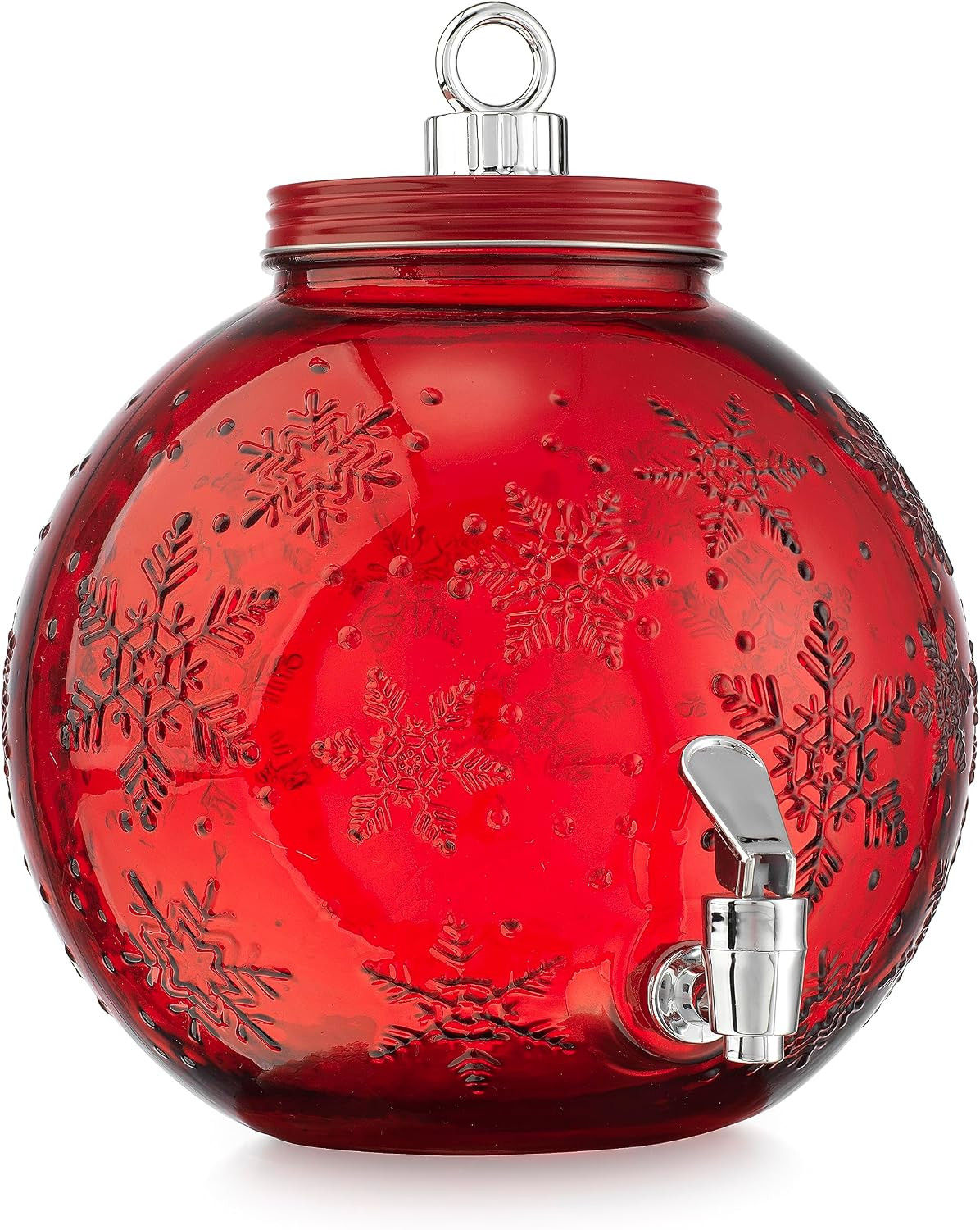 Home To Table 1.5 Gallons Ice Cold Red Glass Christmas Ornament Drink dispenser- Beautiful Snowflake Design - Great For Christmas Parties, Outdoor & Daily Use | Amazon (US)