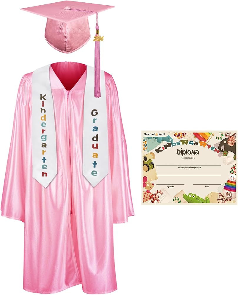 GraduationMall Kindergarten Graduation Cap Gown Stole Package with 2024 Tassel, Certificate | Amazon (US)