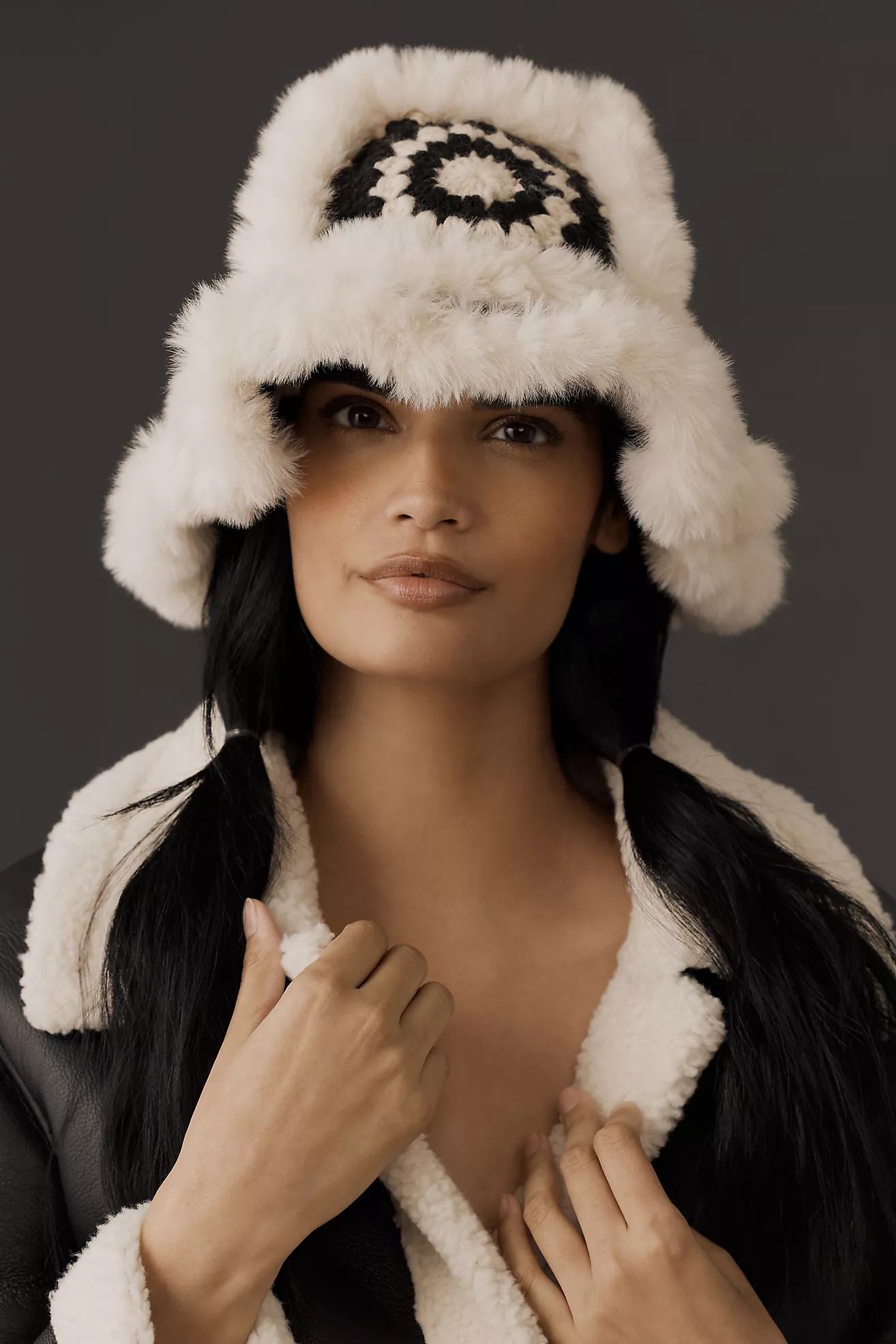Maeve Crochet Faux Fur Bucket Hat | Anthropologie (US)