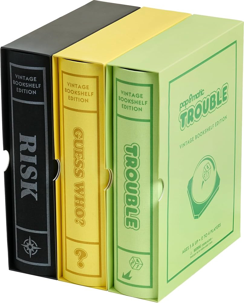 WS Game Company Risk, Trouble, and Guess Who? Vintage Board Game Bookshelf Collection | Amazon (US)