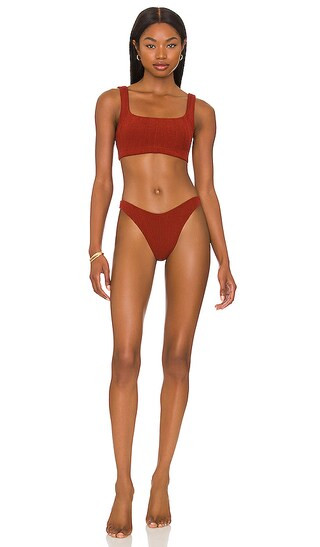Helena Nile Bikini Set in Metallic Chestnut | Revolve Clothing (Global)