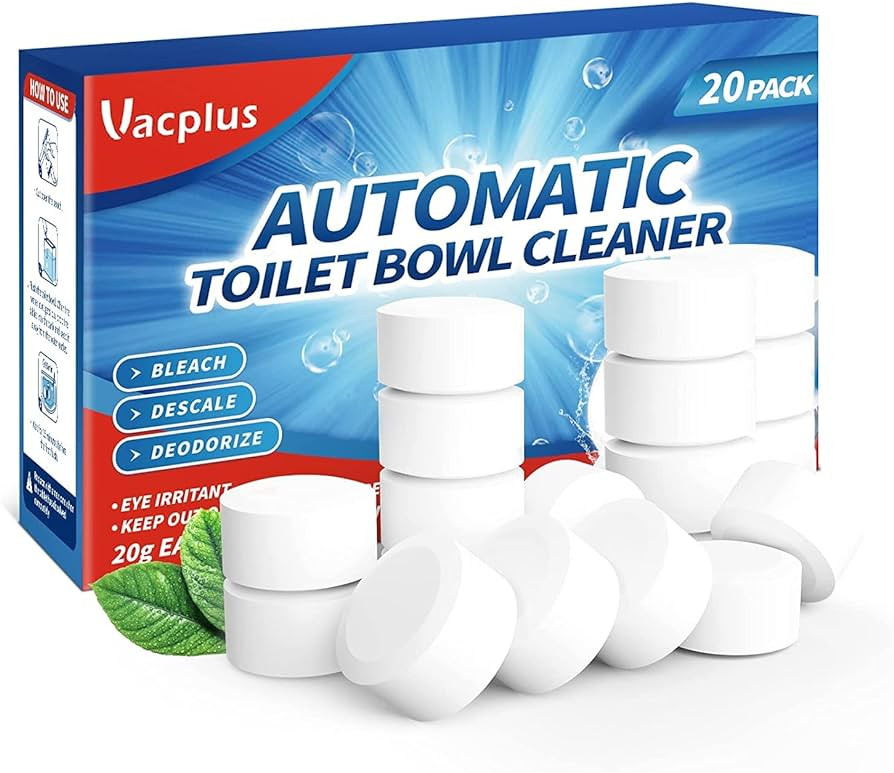 Vacplus Toilet Bowl Cleaner Tablets 20 PACK, Automatic Cleaners with Bleach, Slow-Releasing Toile... | Amazon (US)