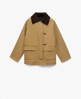 Mango Women's Contrasting Collar Cotton Parka - Macy's | Macy's