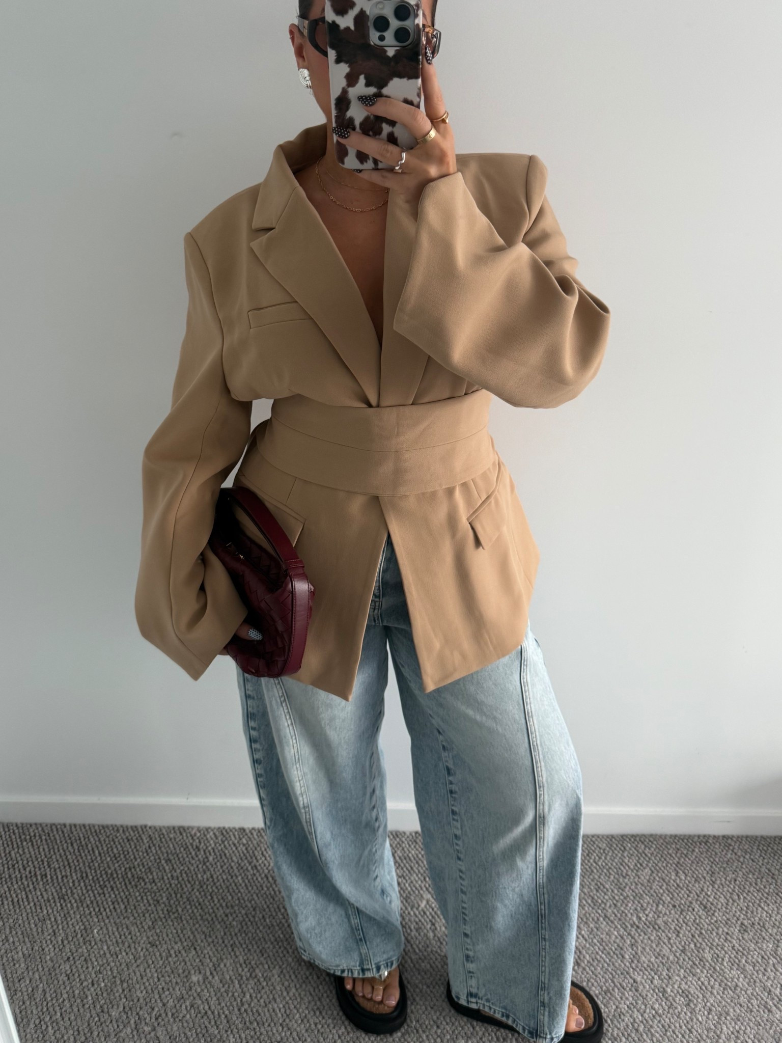 blazer is a size XXL
jeans are coming soon!! (pm x jhm)