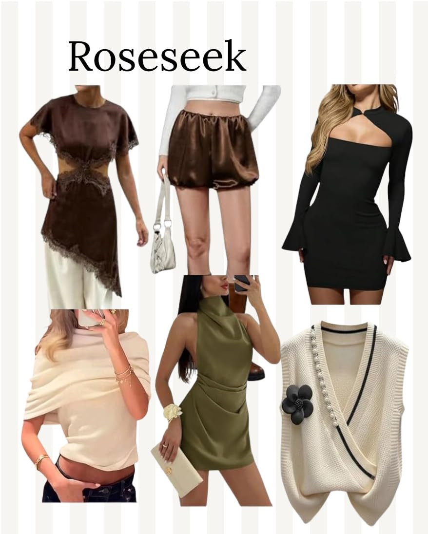 Elevate your wardrobe with these chic dresses, trendy satin shorts, and elegant tops from Roseseek! Click the link in bio to shop the look! #LTKstyletip #ChicStyle #Roseseek 

 #LTKdayinmylife #LTKgrwm #LTKootd