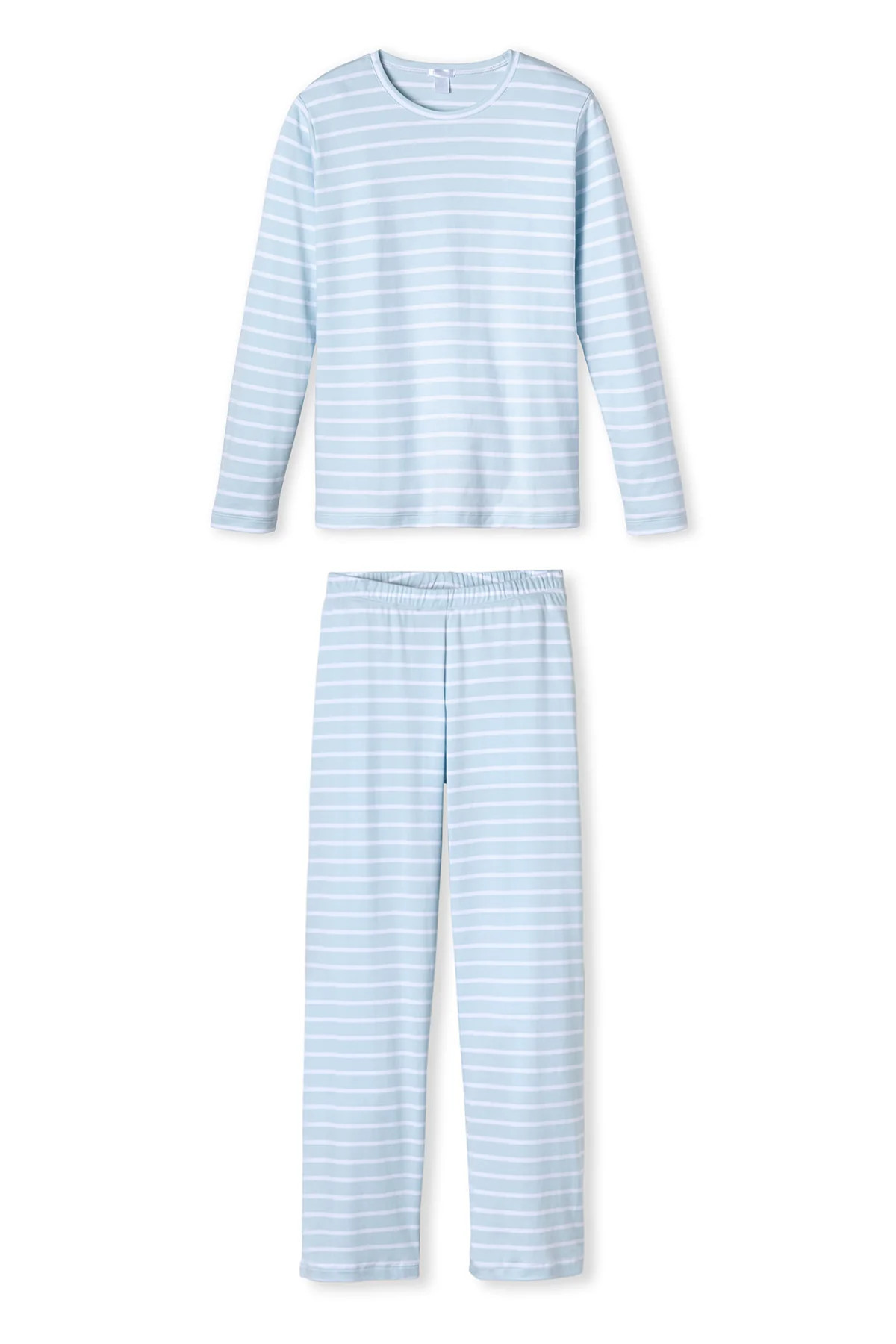 Pima Long-Long Weekend Set in Sky Floral | Lake Pajamas