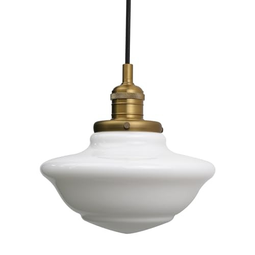 Pathson Modern Pendant Light with Milk White Glass, Vintage Ceiling Pendant Lighting Adjustable T... | Amazon (US)