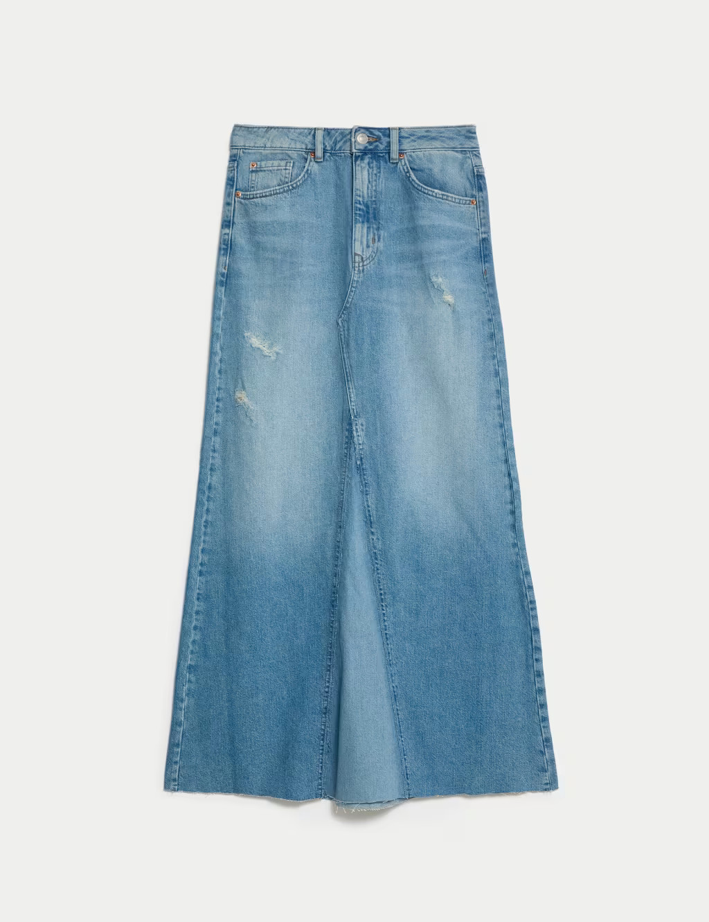 Pure Cotton Denim Maxi A-Line Skirt | Marks & Spencer (UK)