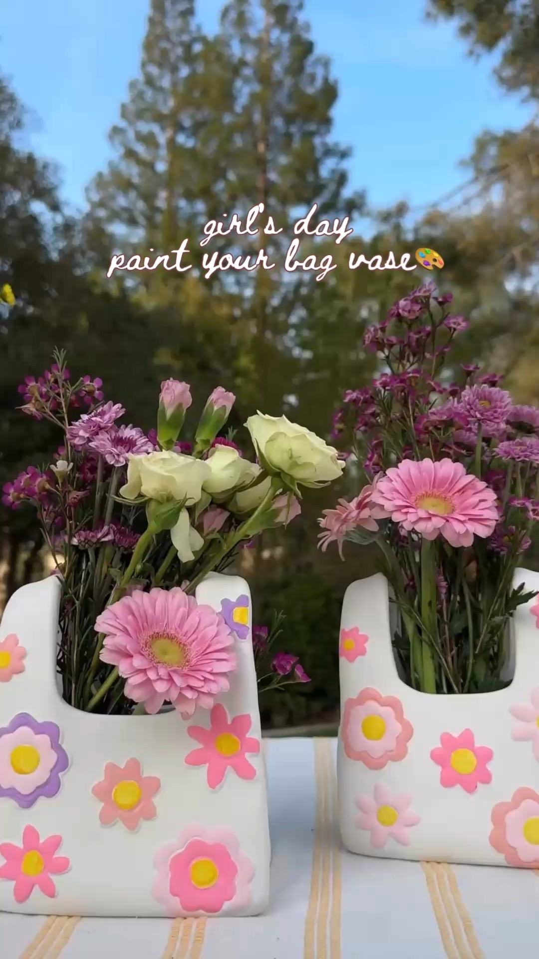 Paint your own bag/vase! 💐🎨
This is such high quality for only $5! We used additional paints shown here to achieve the colors we wanted. 🫶🏻

#LTKSeasonal #LTKselfcare #LTKSpringSale