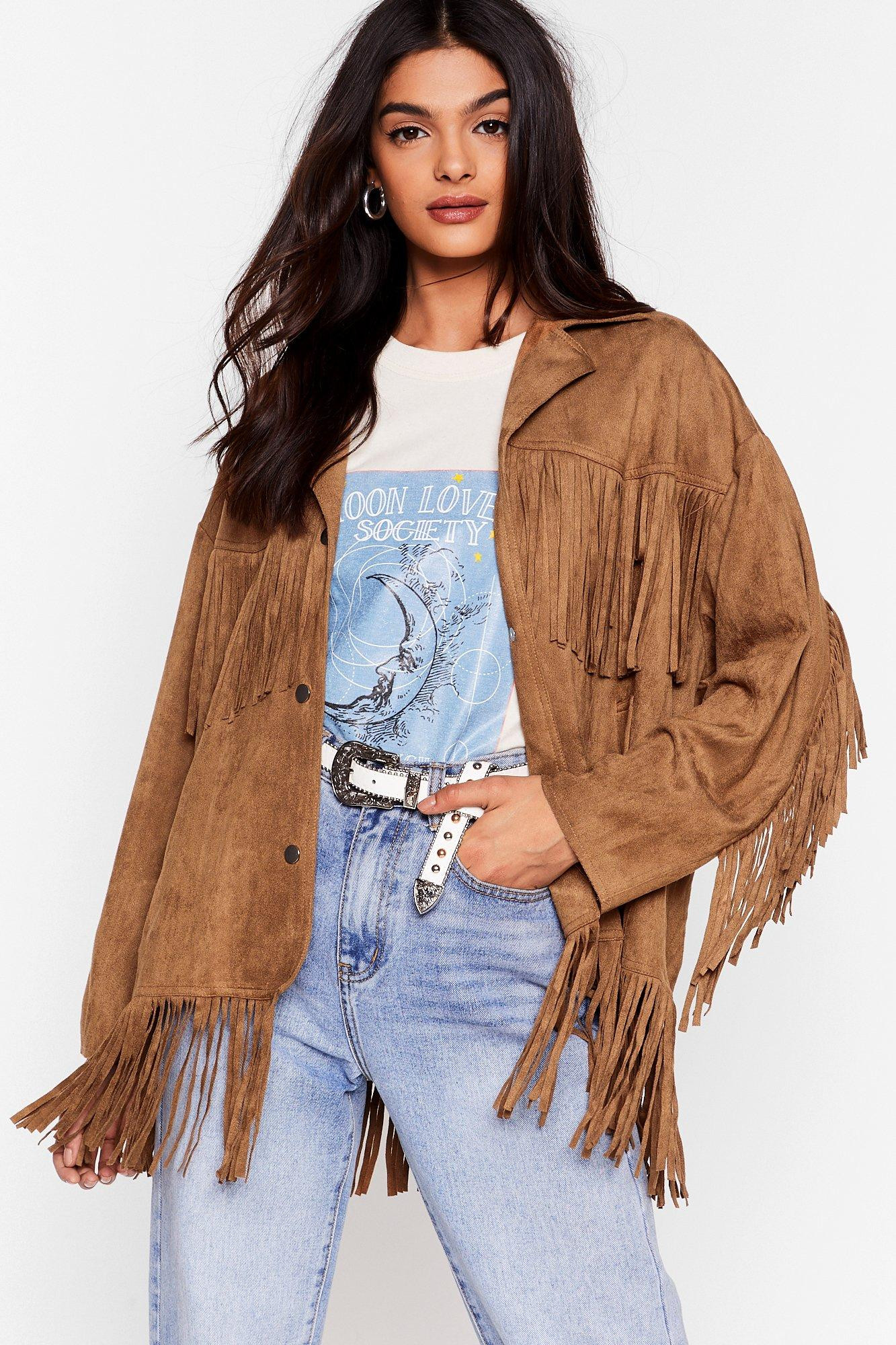 Swing By Faux Suede Fringe Jacket | NastyGal (UK, IE)